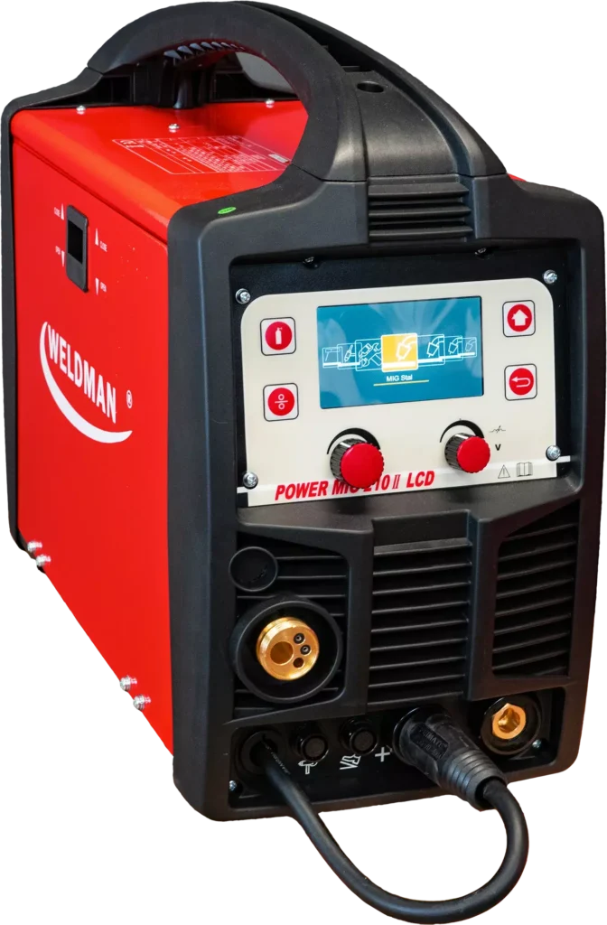 Weldman POWER MIG 210 LCD SYNERGY MIG/TIG/MMA 4×4